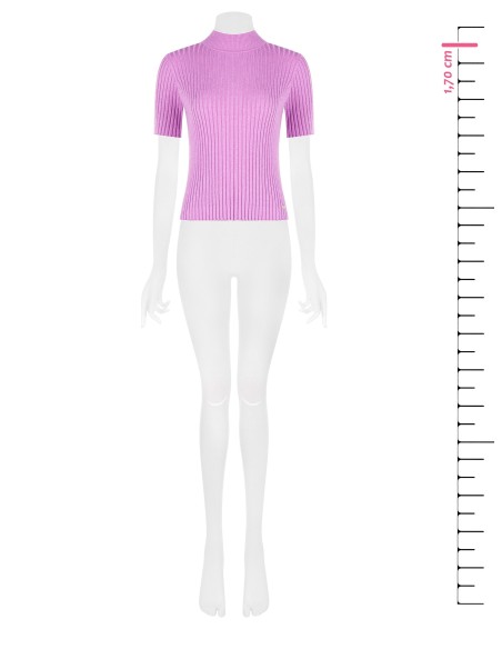 Camisola de gola alta canelada com lurex e etiqueta com o logótipo RR Rinascimento