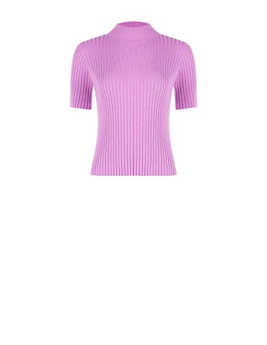 Camisola de gola alta canelada com lurex e etiqueta com o logótipo RR Rinascimento