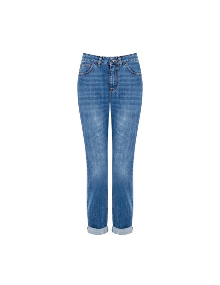 Calças de ganga skinny com abertura de pernas Rinascimento