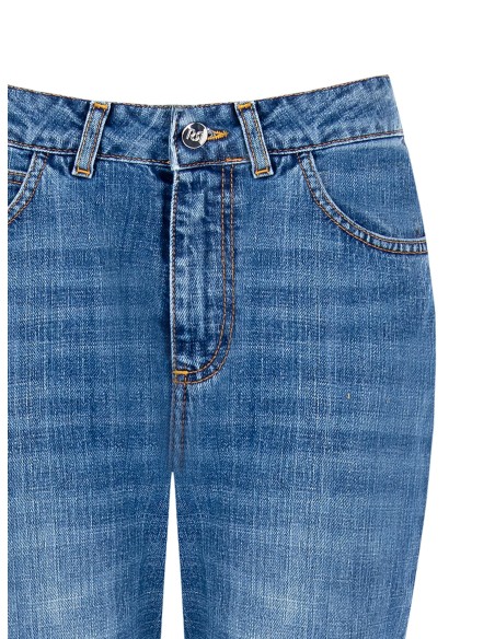 Calças de ganga skinny com abertura de pernas Rinascimento