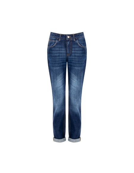 Calças de ganga skinny com abertura de pernas Rinascimento