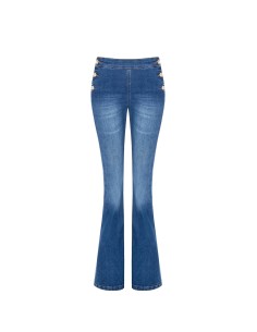 Calças de ganga Flare Fit com botões nas ancas Rinascimento