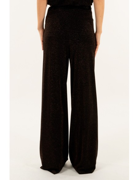 Calças palazzo em lurex Kontatto