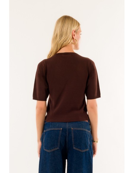 Manga curta com gola redonda Kontatto