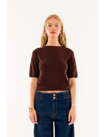 Manga curta com gola redonda Kontatto