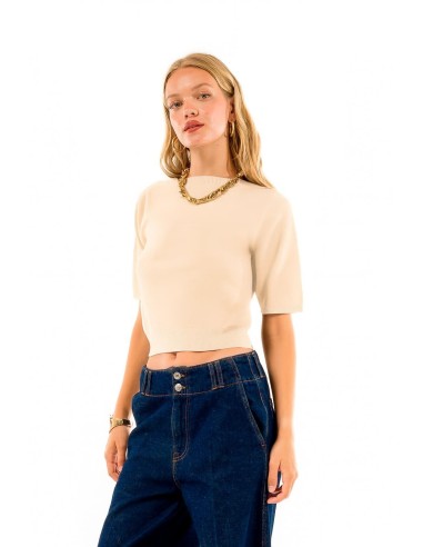 Manga curta com gola redonda Kontatto