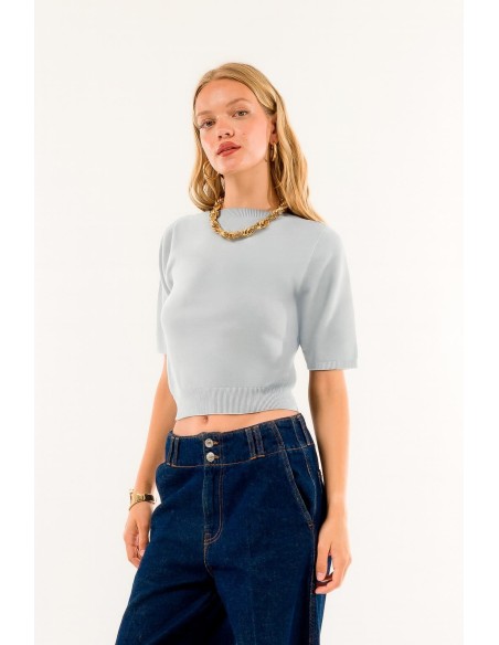 Manga curta com gola redonda Kontatto