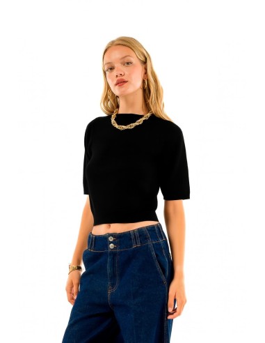 Manga curta com gola redonda Kontatto