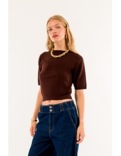 Manga curta com gola redonda Kontatto