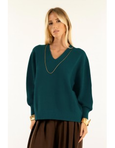 Malha de manga larga com decote em V Kontatto 2