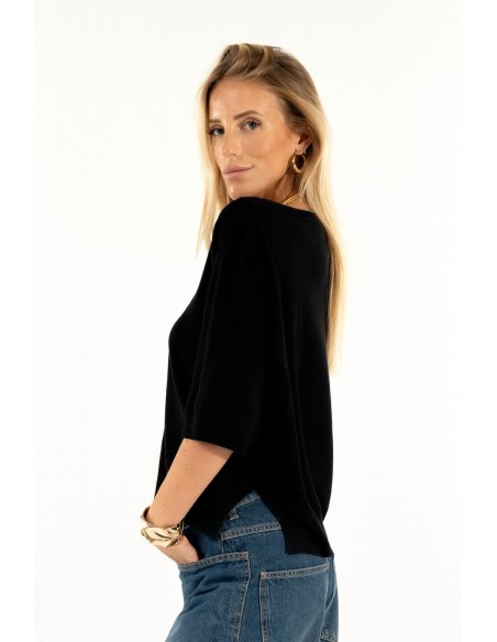 Camisola de manga curta com decote em V Kontatto