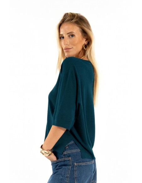 Camisola de manga curta com decote em V Kontatto