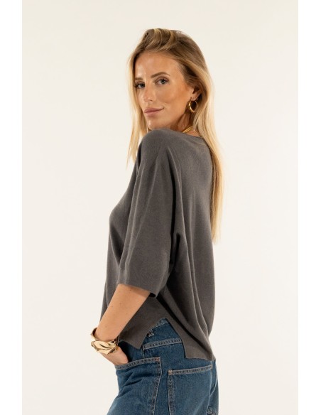 Camisola de manga curta com decote em V Kontatto