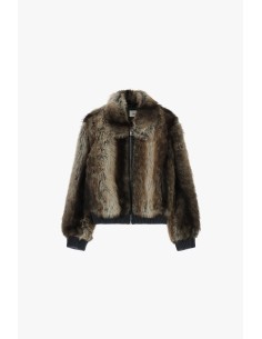 Calção de pelo ecológico com fecho de correr e rebordo canelado Dixie 2