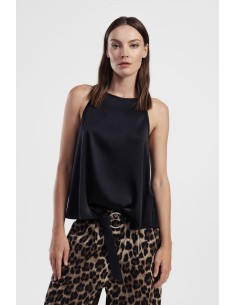 Dixie Cropped Gola redonda e top de alças largas