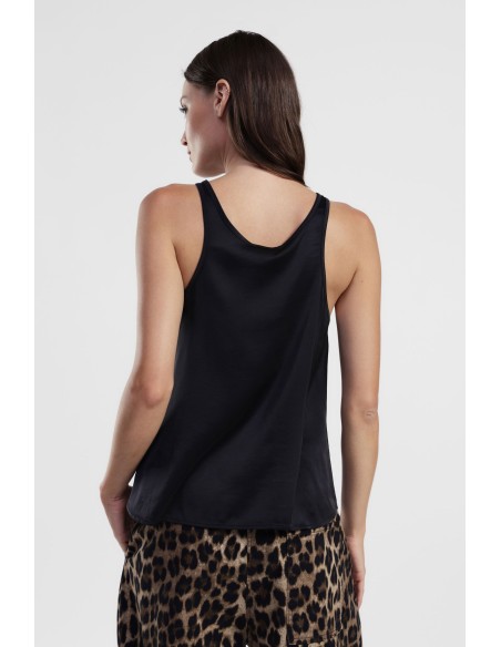 Dixie Cropped Gola redonda e top de alças largas