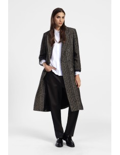 Casaco trespassado com padrão Chevron e bolsos Dixie