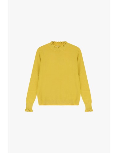 Malha Dixie com gola e punhos enrolados