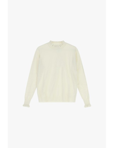 Malha Dixie com gola e punhos enrolados