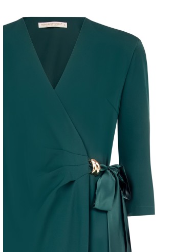 Vestido curto de tecido fluido com alças e decote em V Rinascimento