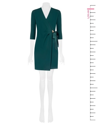 Vestido curto de tecido fluido com alças e decote em V Rinascimento