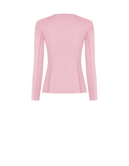 Blazer em crepe de esparguete com missangas e strass Rinascimento