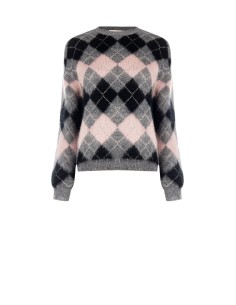 Camisola de gola alta com losangos peludos Rinascimento