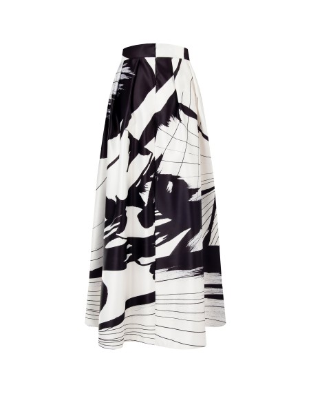 Maxi-saia de cetim Duchesse com bolsos Rinascimento