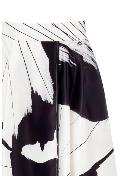 Maxi-saia de cetim Duchesse com bolsos Rinascimento