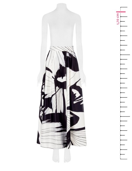 Maxi-saia de cetim Duchesse com bolsos Rinascimento