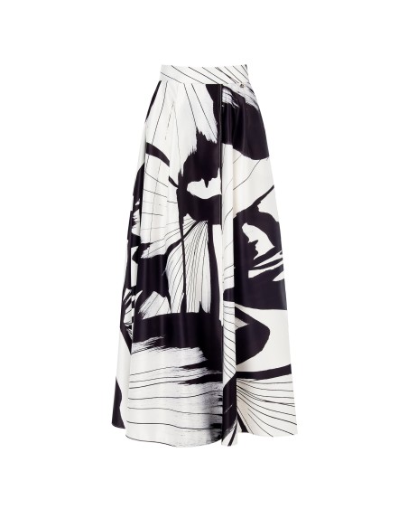 Maxi-saia de cetim Duchesse com bolsos Rinascimento