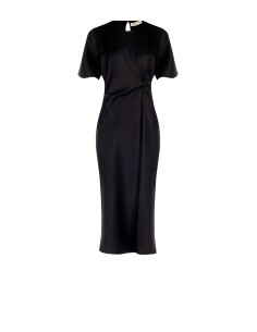 Rinascimento Vestido comprido de cetim ondulado de um lado