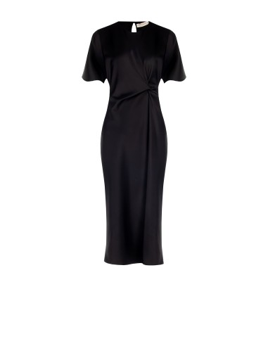 Rinascimento Vestido comprido de cetim ondulado de um lado