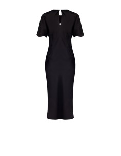 Rinascimento Vestido comprido de cetim ondulado de um lado 2
