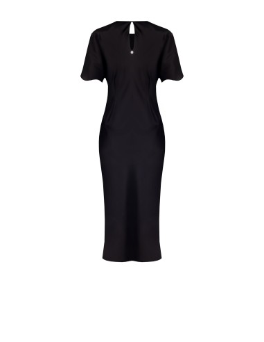 Rinascimento Vestido comprido de cetim ondulado de um lado