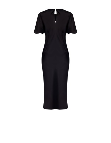 Rinascimento Vestido comprido de cetim ondulado de um lado