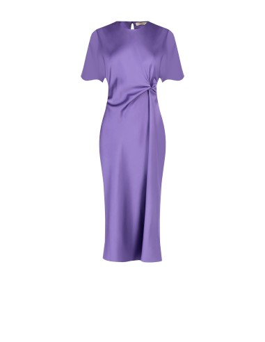 Rinascimento Vestido comprido de cetim ondulado de um lado