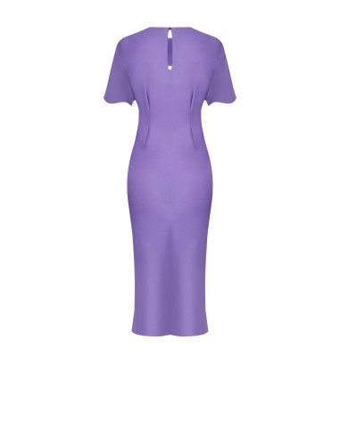 Rinascimento Vestido comprido de cetim ondulado de um lado