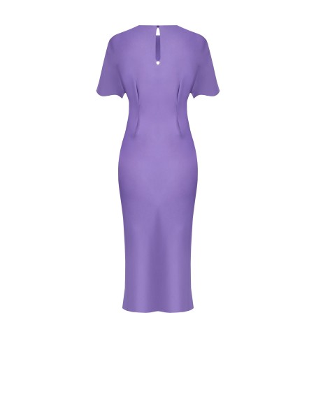 Rinascimento Vestido comprido de cetim ondulado de um lado