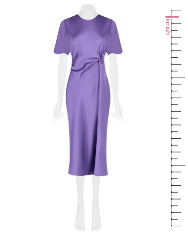 Rinascimento Vestido comprido de cetim ondulado de um lado