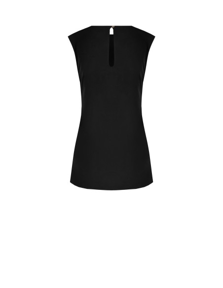 Top comprido assimétrico em tecido fluido enrolado de um lado Rinascimento