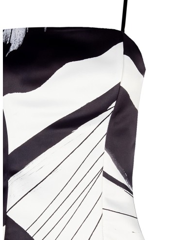 Top plissado de cetim Rinascimento