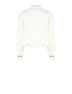 Blusa larga de cetim balão com laço Rinascimento 2