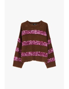 Camisola às riscas com lantejoulas brilhantes Dixie 2