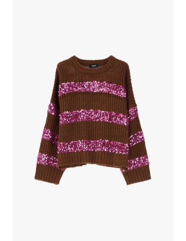 Camisola às riscas com lantejoulas brilhantes Dixie