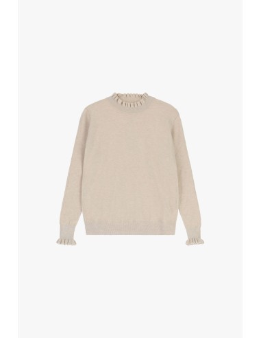 Malha Dixie com gola e punhos enrolados