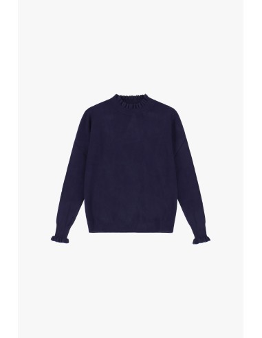 Malha Dixie com gola e punhos enrolados