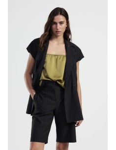 Colete às riscas de tamanho grande com reversões clássicas Dixie