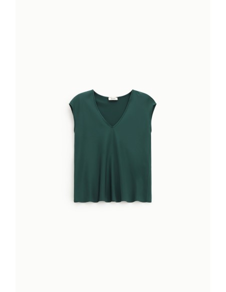 Top Dixie sem mangas com decote em V fluido