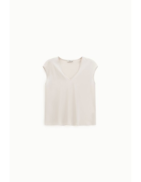 Top Dixie sem mangas com decote em V fluido